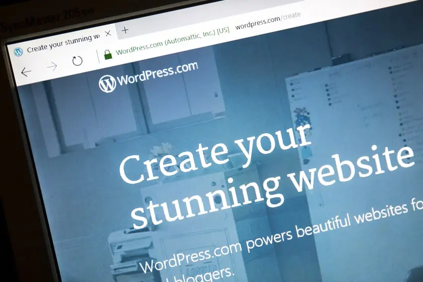 pantalla con una página creada en wordpress