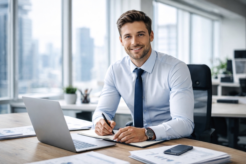 Trabajador en oficina